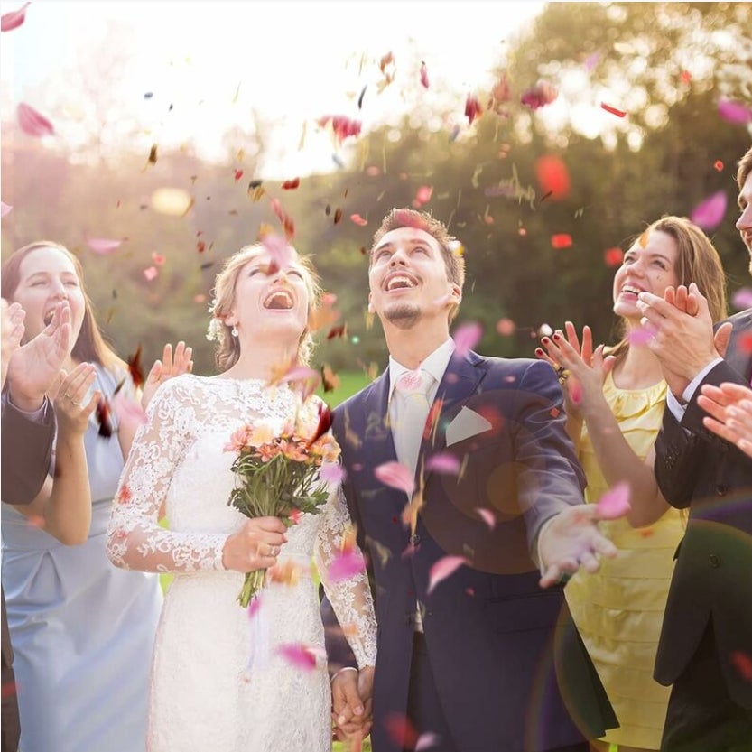 5 paquets de confettis de mariage, fabriqués à partir de roses séchées , pétales de roses pour la décoration de la fête de mariage. - 3