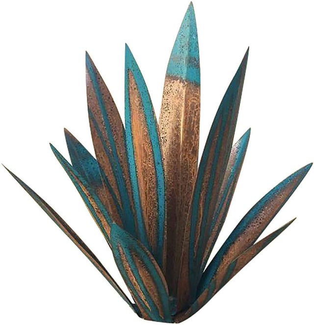 Sculpture d'agave Bleue rustique 35cm– Statue Art déco, décoration d'intérieur, statue de jardin, ornement de pelouse, piquet de jardin, plante d'agav