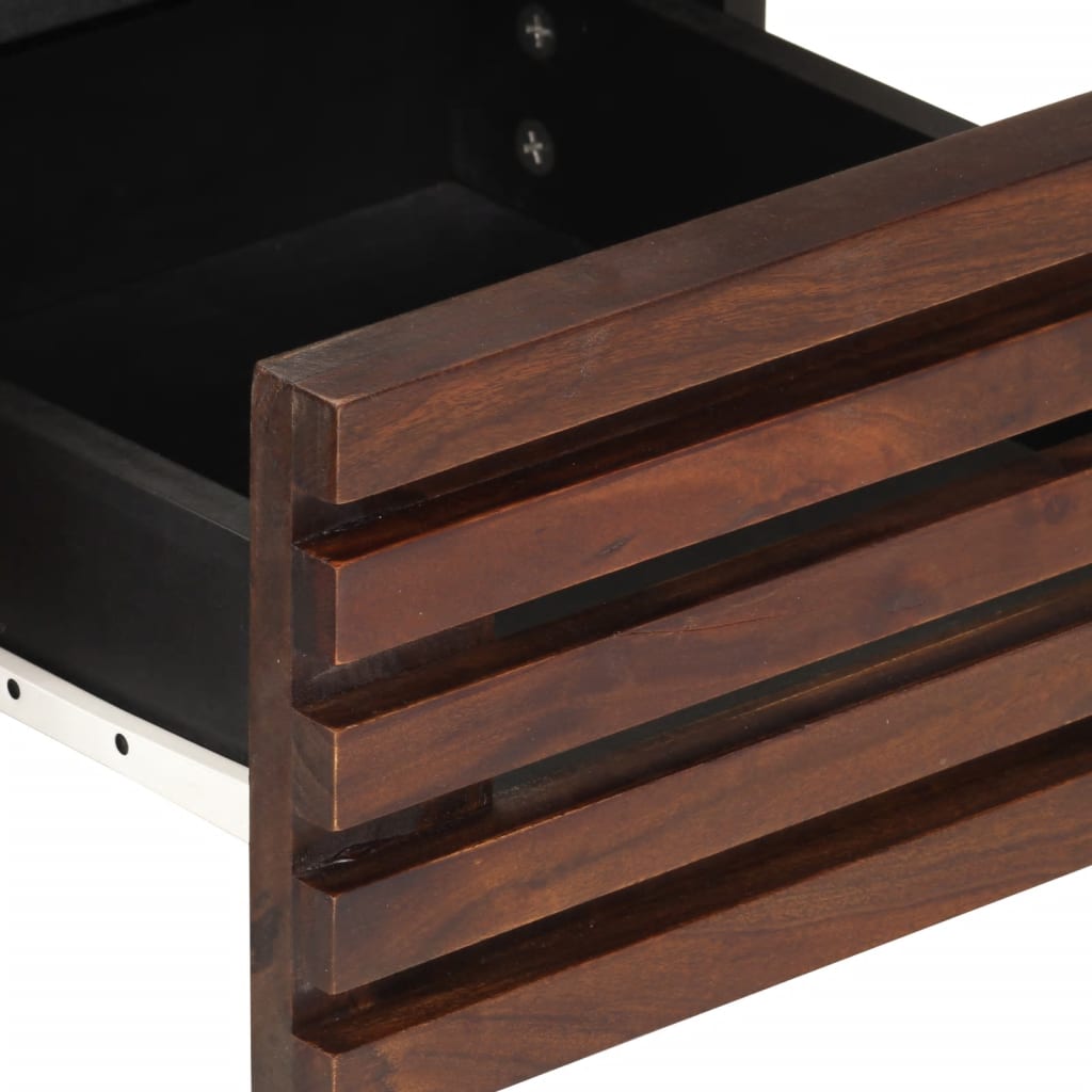 Móvel de TV em madeira de mangueira maciça castanha 70x34x46 cm - COMFORTXL - 8