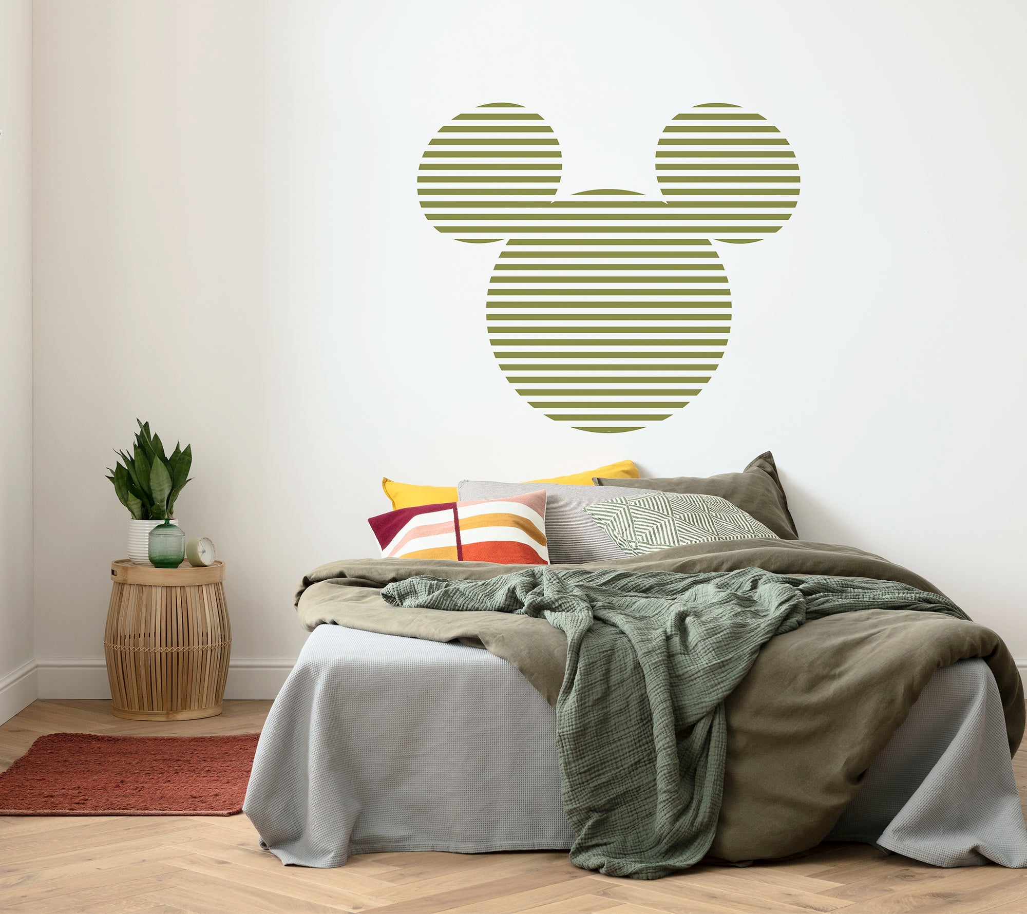 Vinilos decorativos gigantes de komar - disney mickey head stripes - talla: 125 x 125 cm
