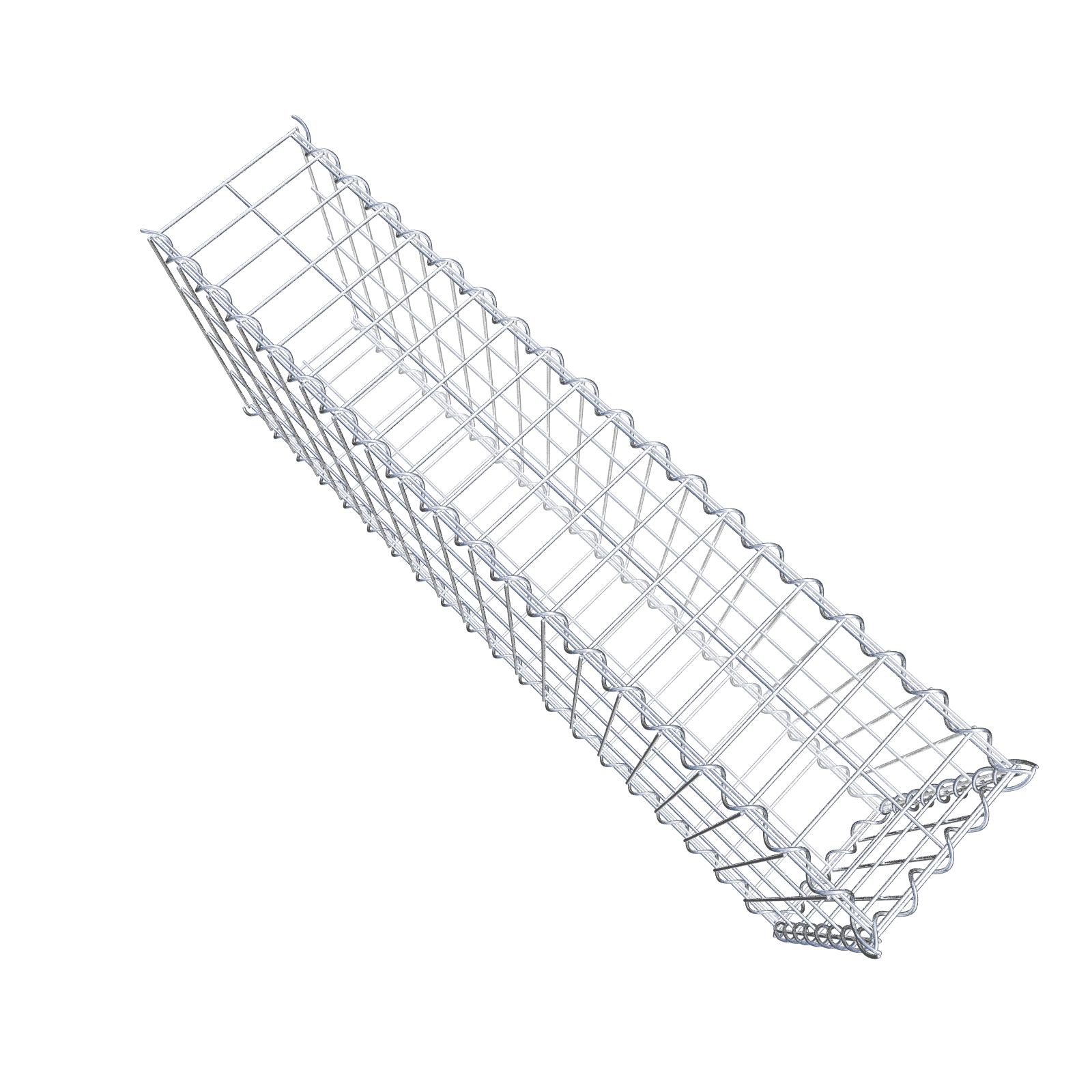 Gavión para alargar en acero galvanizado 100x40x20cm (LxAxP), malla 5 x 10cm, Espiral, sin rejilla frontal - 3