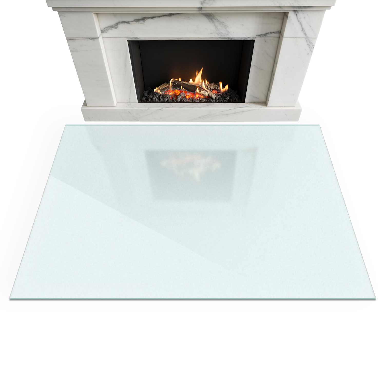 Protector de suelo para chimenea en cristal templado – resistente al calor y fácil de limpiar 120x80 cm | artprintcave