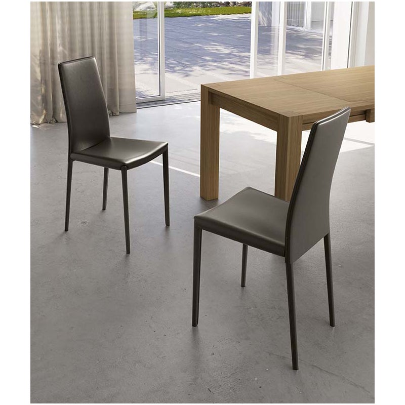 Kitty - Brązowy fotel ze sztucznej skóry, 4 szt.