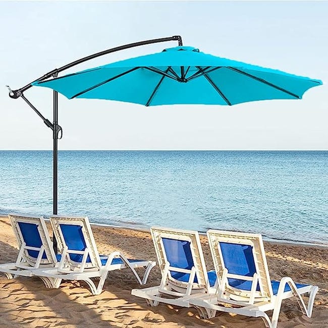 Copertura universale di ricambio per ombrellone da giardino, 6/8 stecche, impermeabile, 2 m/2,7 m/3 m, colore blu lago, resistente, per uso esterno Copertura universale di ricambio per ombrellone da giardino, 6/8 stecche, impermeabile, 2 m/2,7 m/3 m, colore blu lago, resistente, per uso esterno