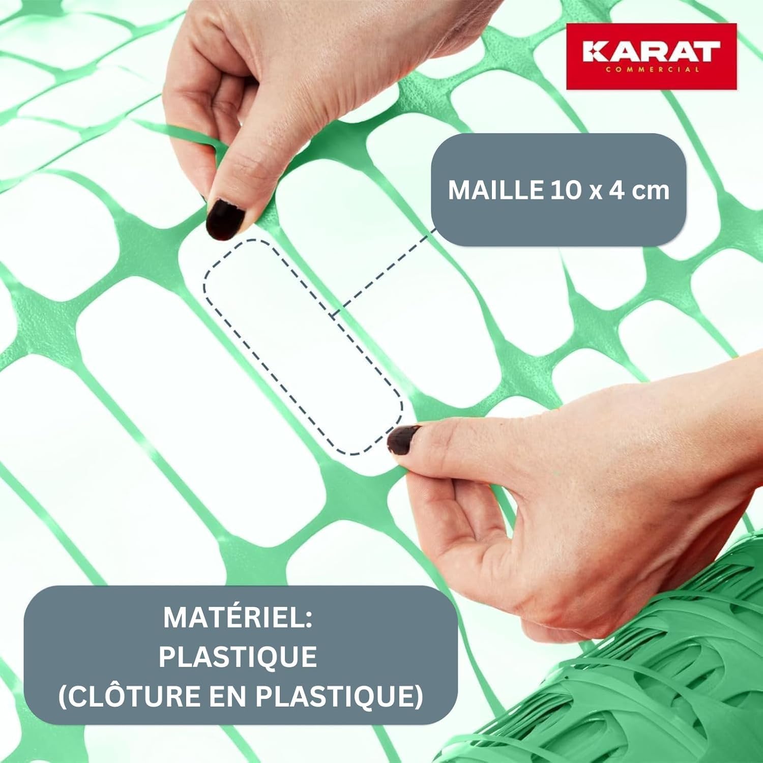Grillage plastique Mailles: 10 x 4 cm Hauteur: 100 cm Longueur: 30 m Vert - 5