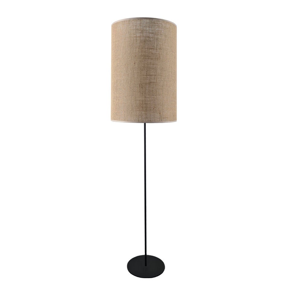 Lampa podłogowa stojąca Lamego czarno-szara 1xE27x20W wym: 170 x 35 x 35 cm tkanina Shilo
