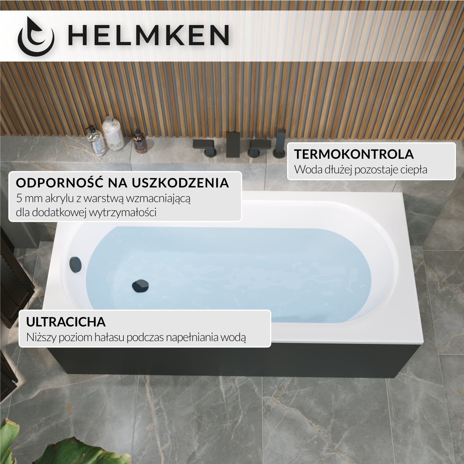 Wanna akrylowa Helmken Tressa 150 x 75 / 23097001