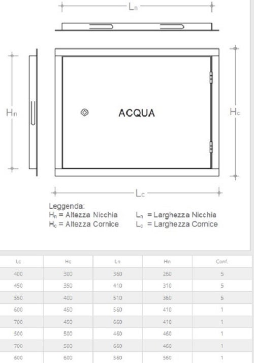 PUERTA CONTADOR DE AGUA DE ACERO GALVANIZADO 60X45 CM - 2