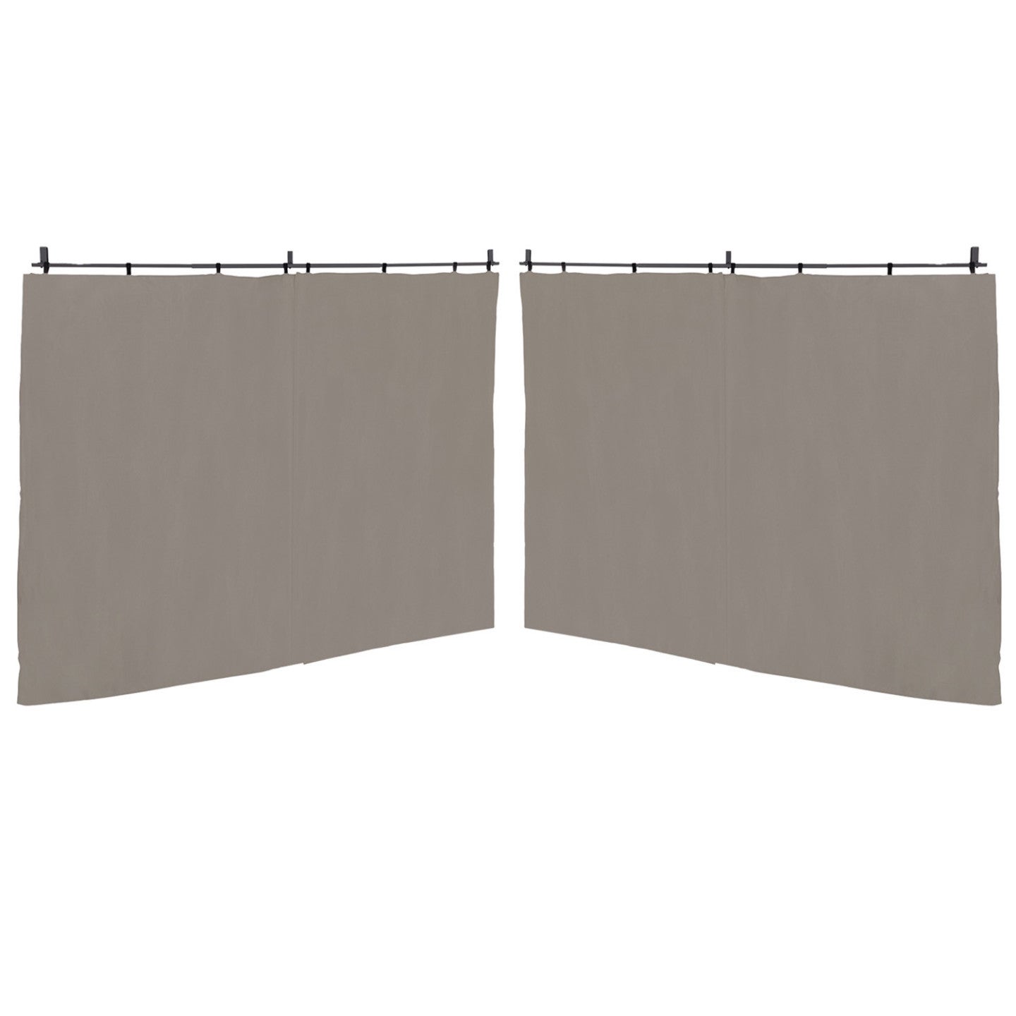 Lot de 2 rideaux pour pergola taupe 3 et 4 M panneaux muraux avec fermeture éclair - 3