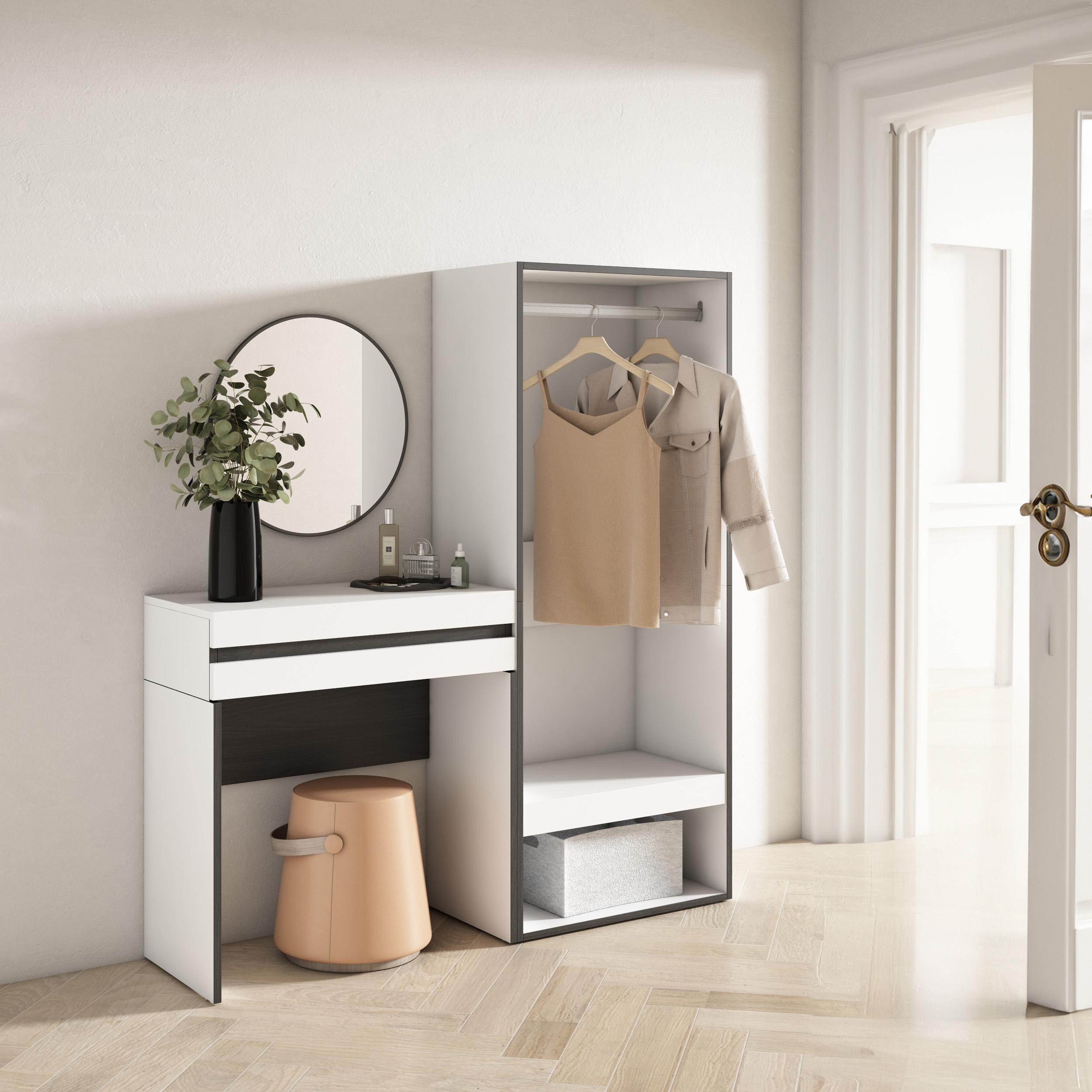 Consolle D'Ingresso Con Armadio - Mobiletto Salvaspazio Bianco 92x30x80 Cm Per Ingresso E Soggiorno - Foto 2