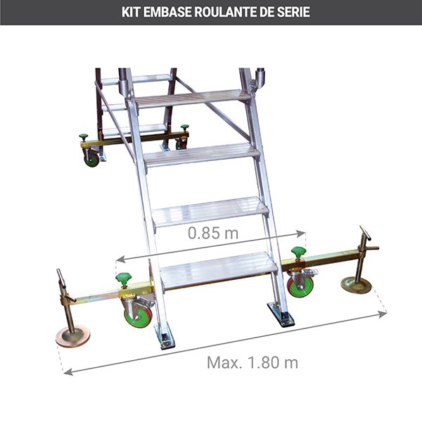 Plateforme roulante 5 marches - Hauteur max. de travail 3.11m - DIVA4/120R - 4