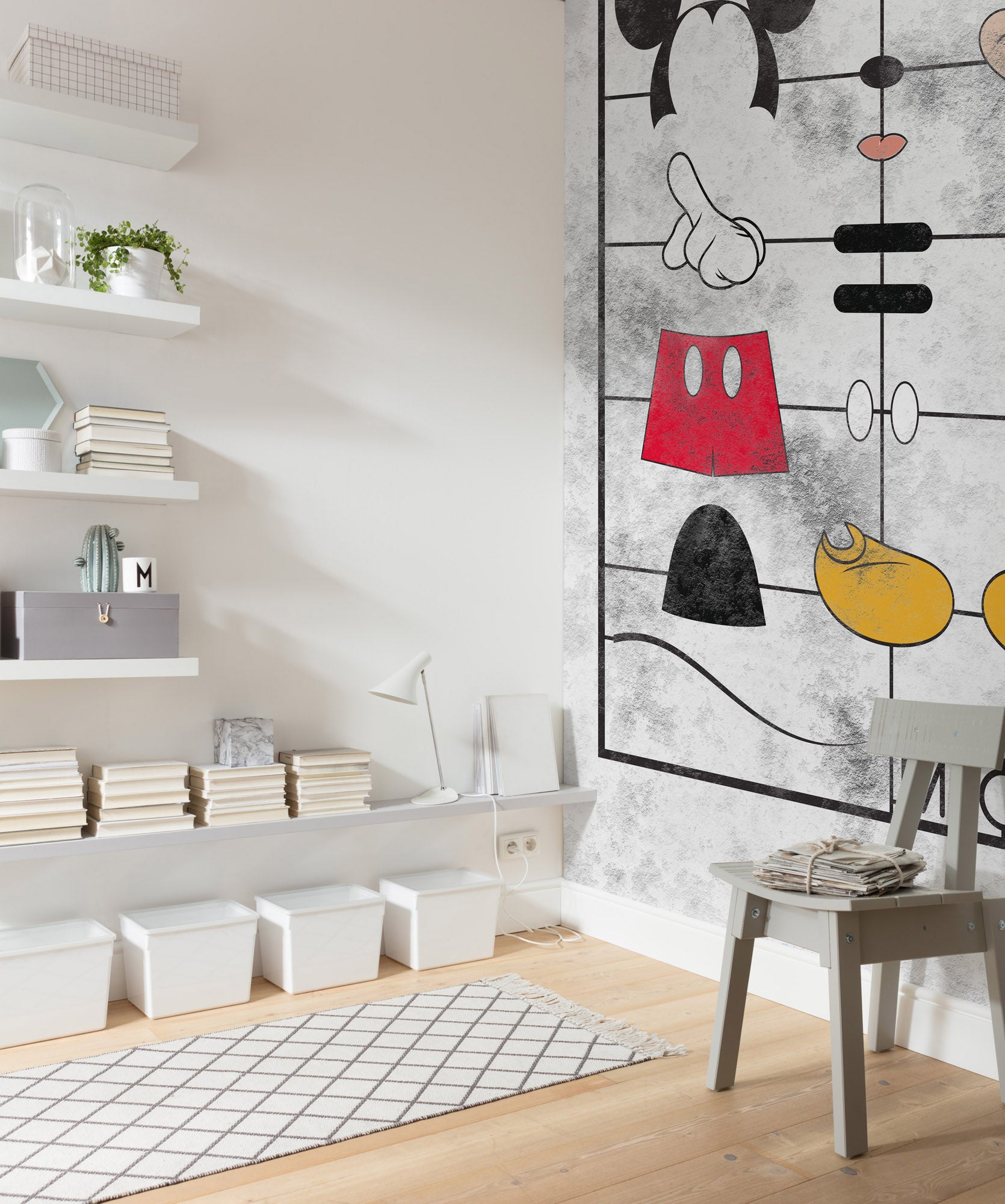 Papel pintado no tejido panorámico de komar - disney mickey kit - talla: 200 x 280 cm