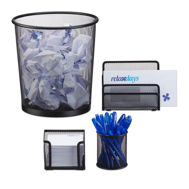 Relaxdays Lot De 2 Corbeilles à Courrier Bois Aspect Bambou – Format A4, Range-Documents Bureau Naturel & Élégant