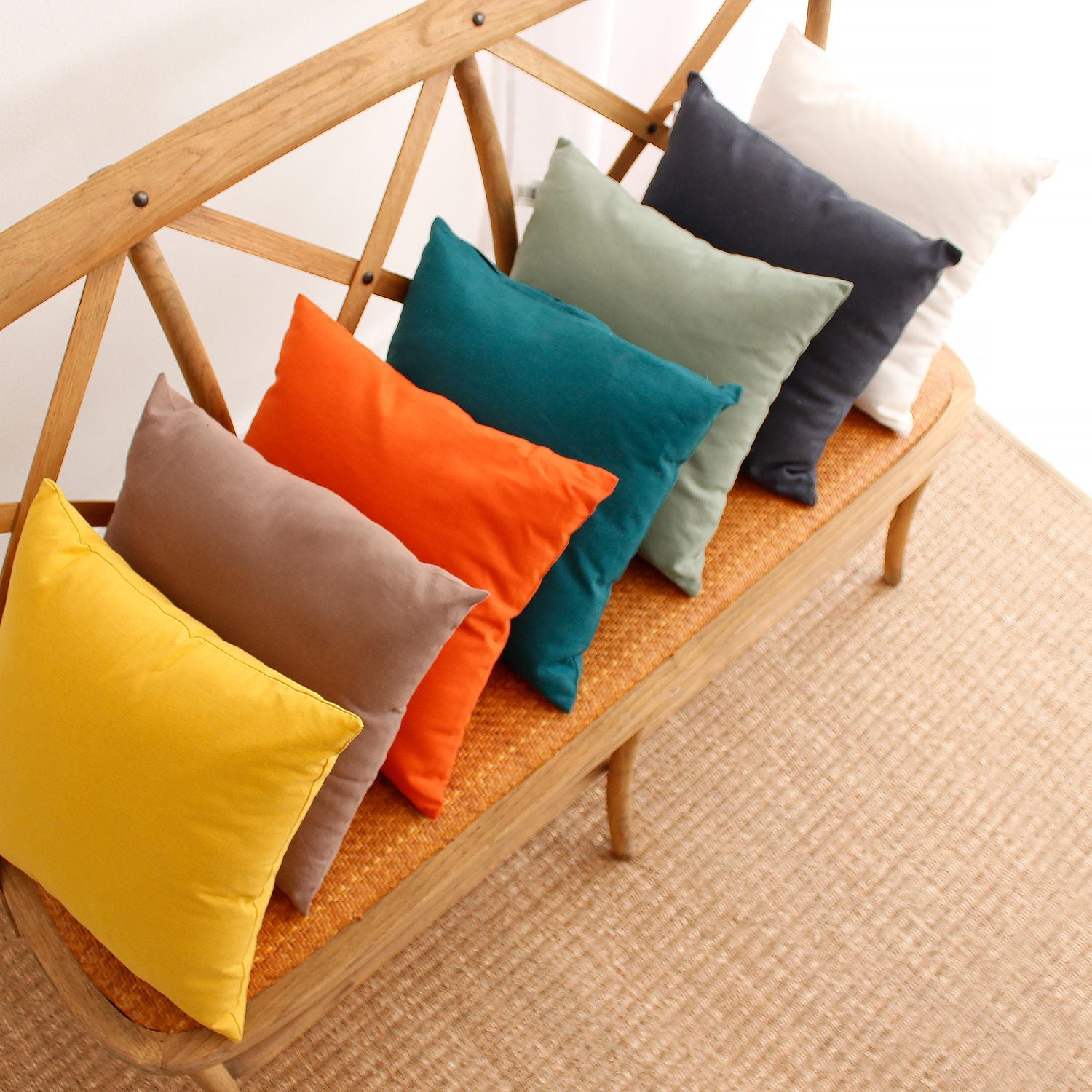 Petit Coussin déhoussable Panama - 40 x 40 cm - Vert argile - 2