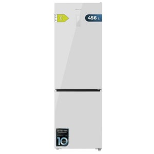 Réfrigérateur Combiné Cecotec Bolero CoolMarket Combi 456 White Glass E - 456 L No Frost - Inverter Plus - Classe E - 201x59,5 Cm