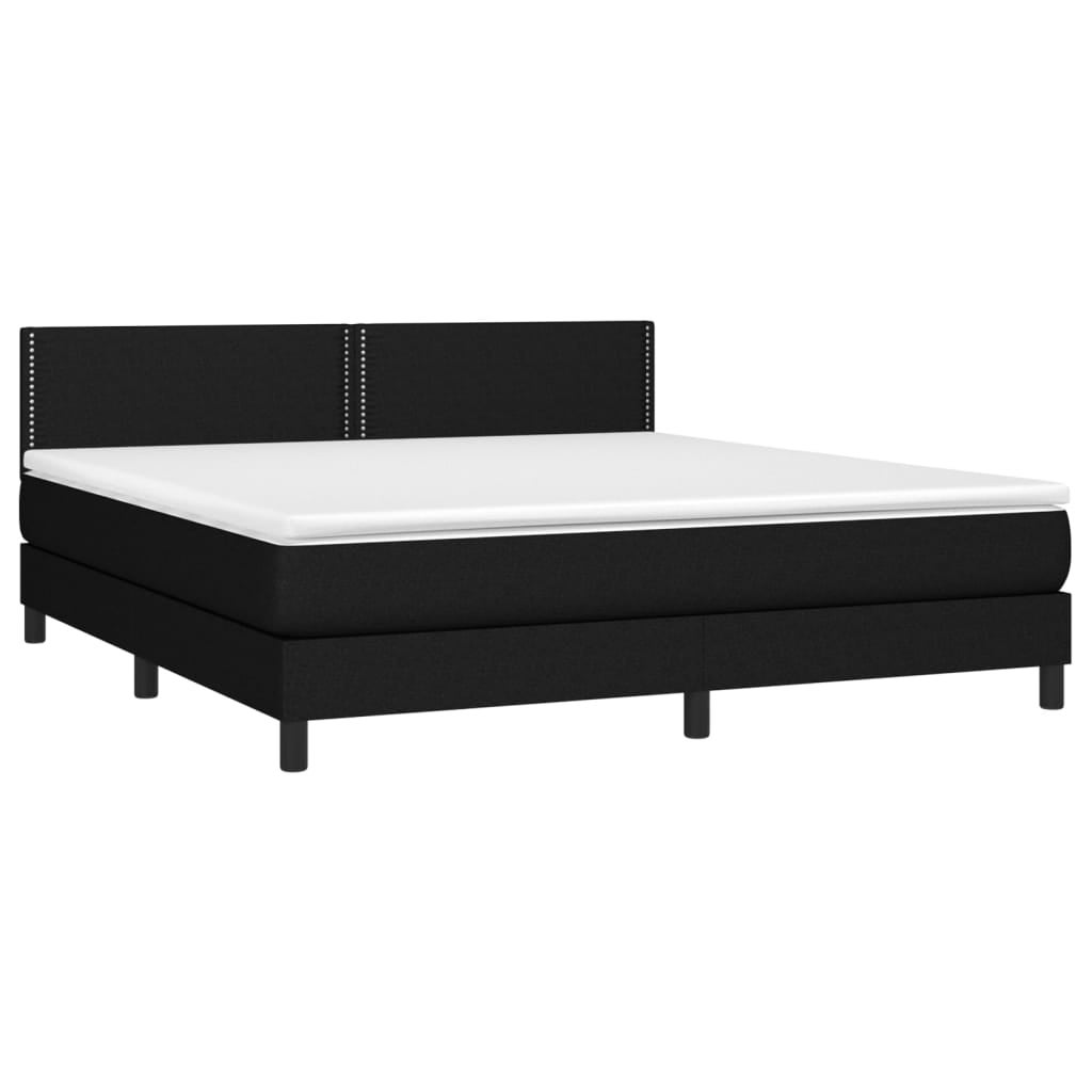 Maison Exclusive - Sommier à lattes de lit avec matelas LED Noir 180x200 cm Tissu - 3
