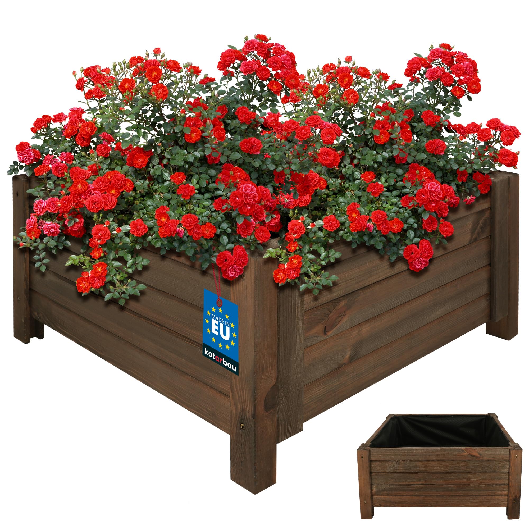 Doniczka donica ogrodowa skrzynia skrzynka taras drewniana 60x60 na kwiaty - KOTARBAU