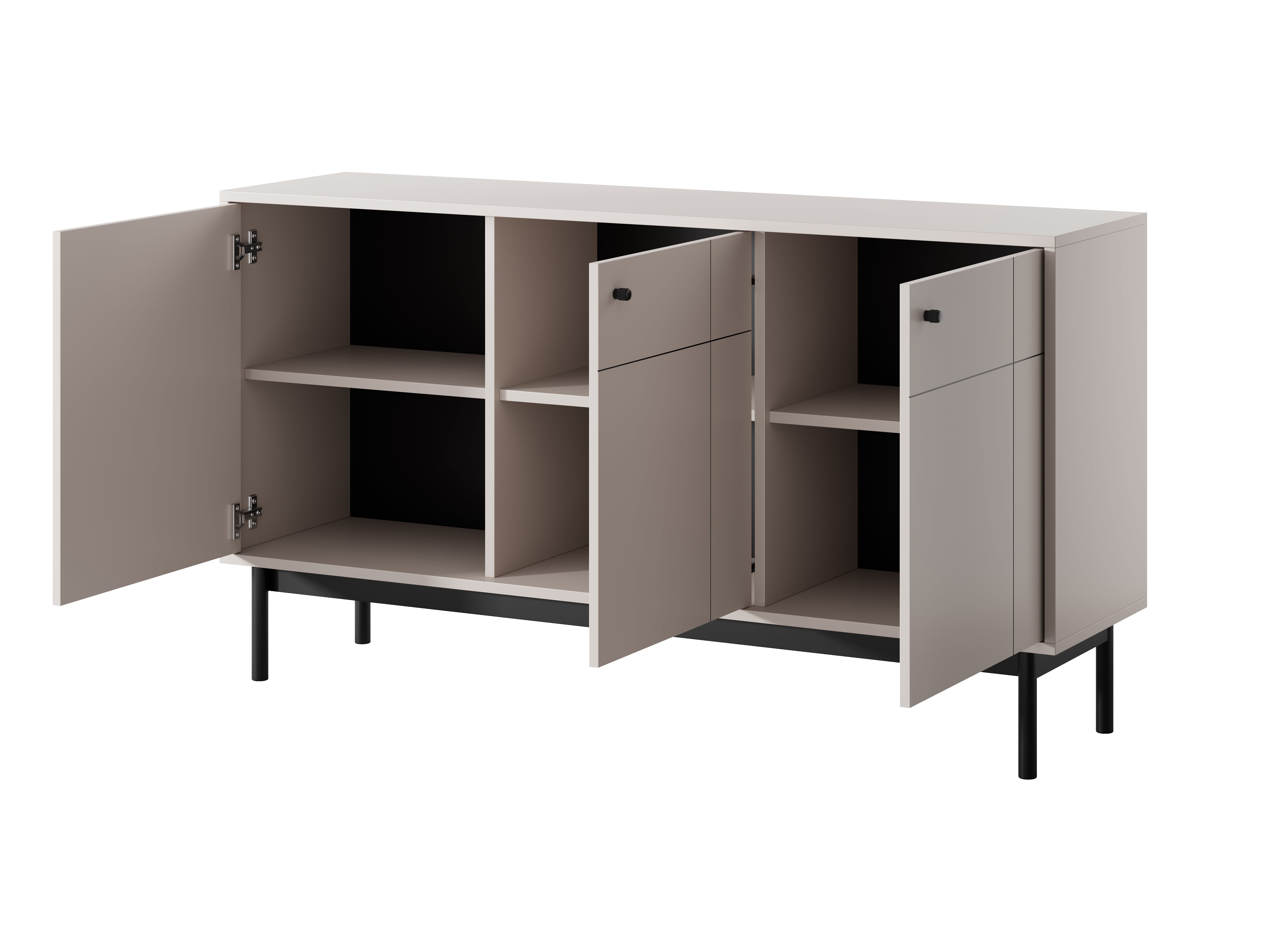 Komoda: Kaszmir, Czarne nogi, 153,5 x 83,5 x 39 cm - 3
