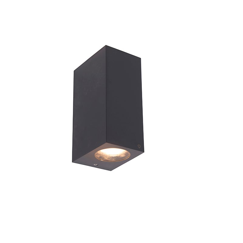 Qazqa nowoczesny lampa up &amp; down do ogród - Baleno - szary, max. 7w, gu10, 7cm, IP44, z 2 punktami świetlnymi