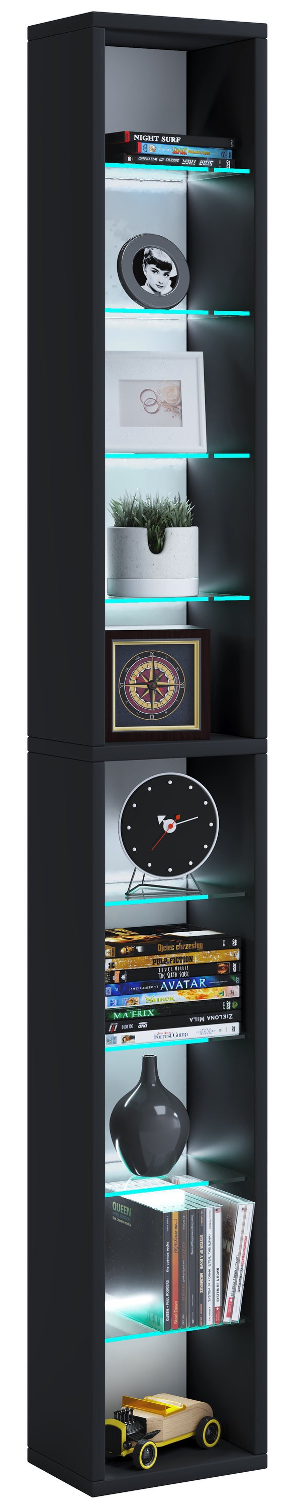 Drewniany stojak na płyty CD i DVD Dekoracyjna półka Rasato