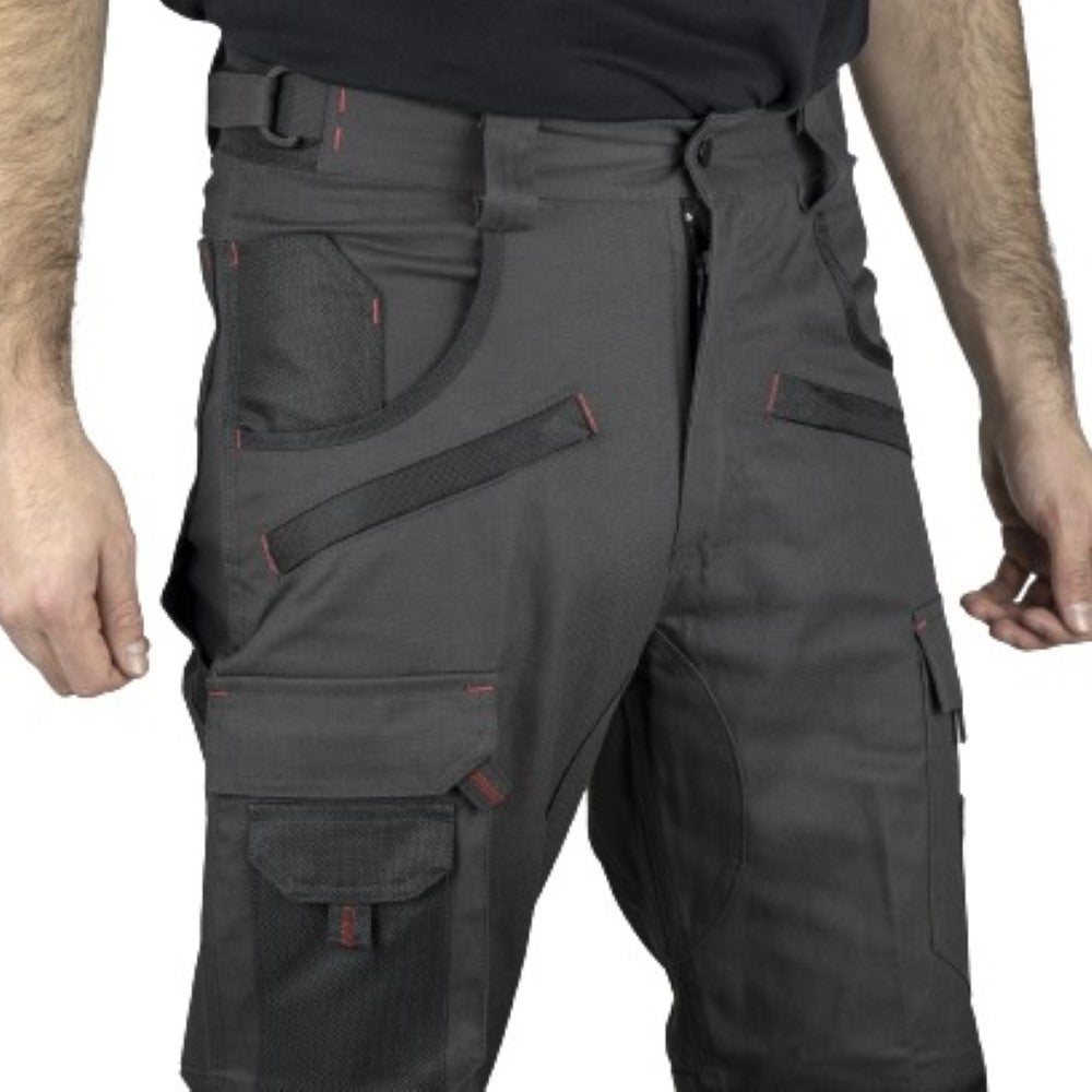 Pantalon de travail bicolore avec poches genouillères ARGILE LMA Gris Foncé 38 - 3