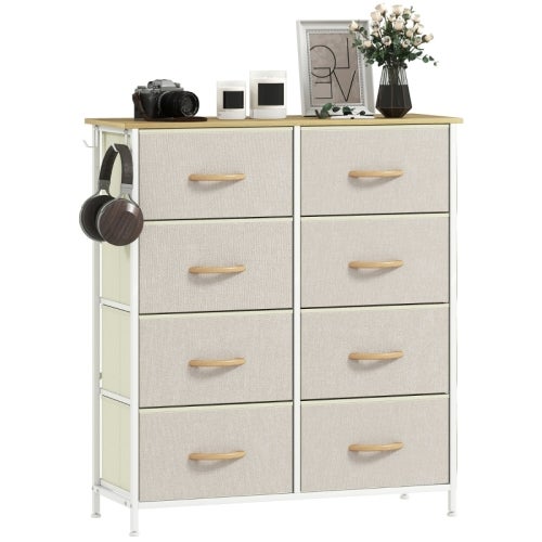 COMMODE À 7 Tiroirs en Tissu Meuble de Rangement 80 x 29 x 79 cm (L x l
