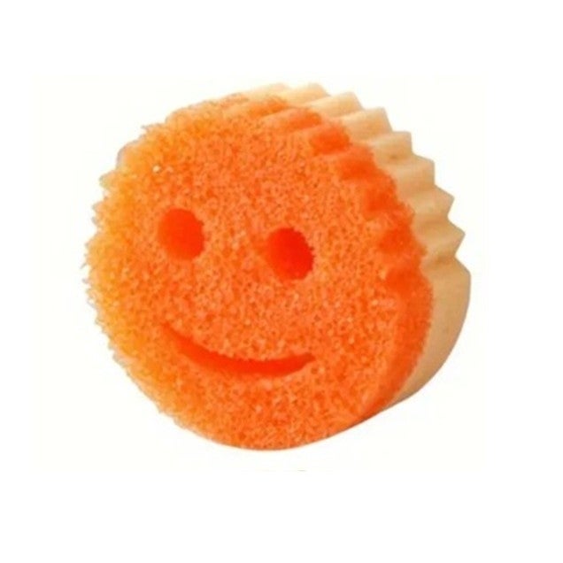 Burete de vase Flippy Smiley Face, rotund, 10 x 4 cm, portocaliu/galben