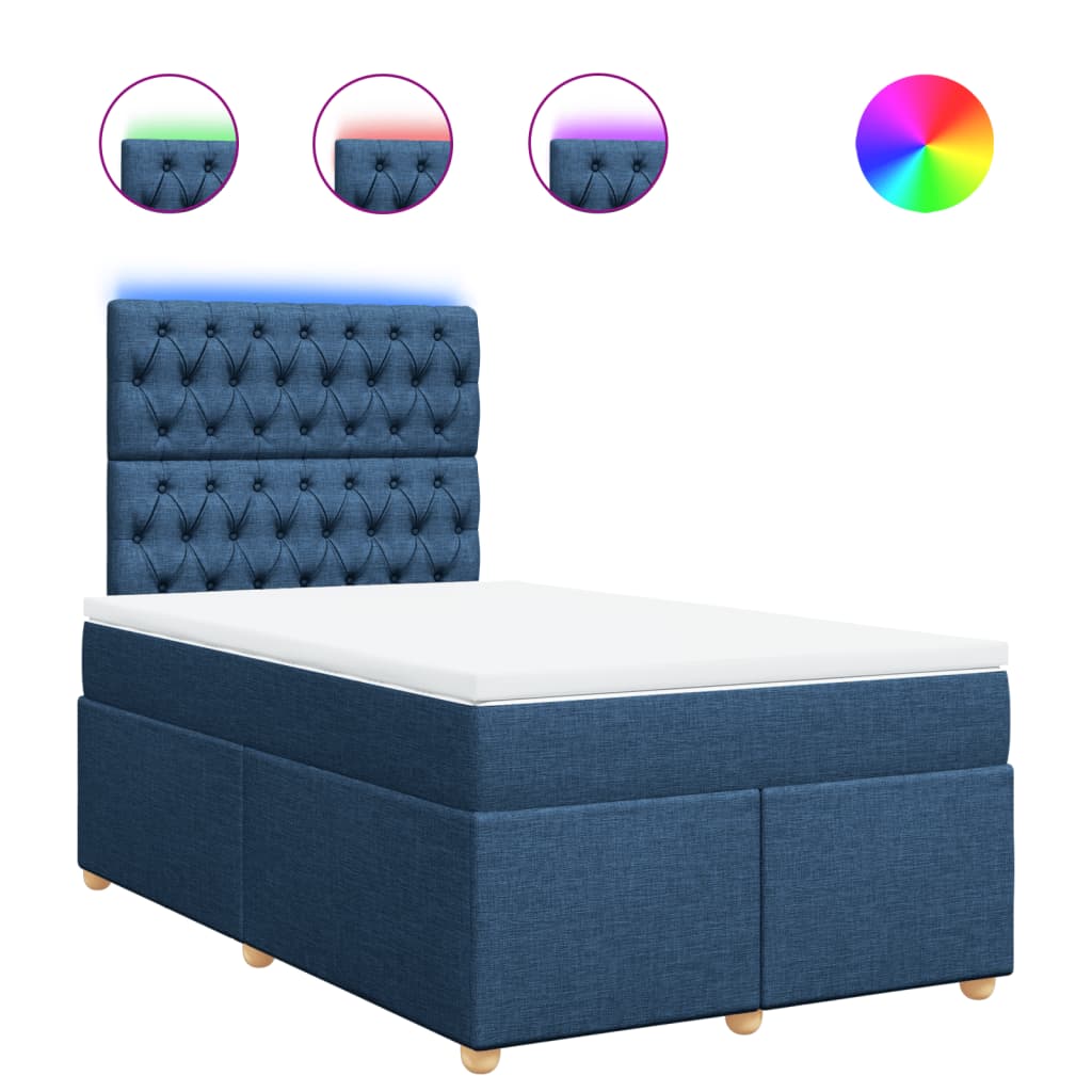 Maison Exclusive - Sommier à lattes de lit avec matelas Bleu 120x200 cm Tissu - 2