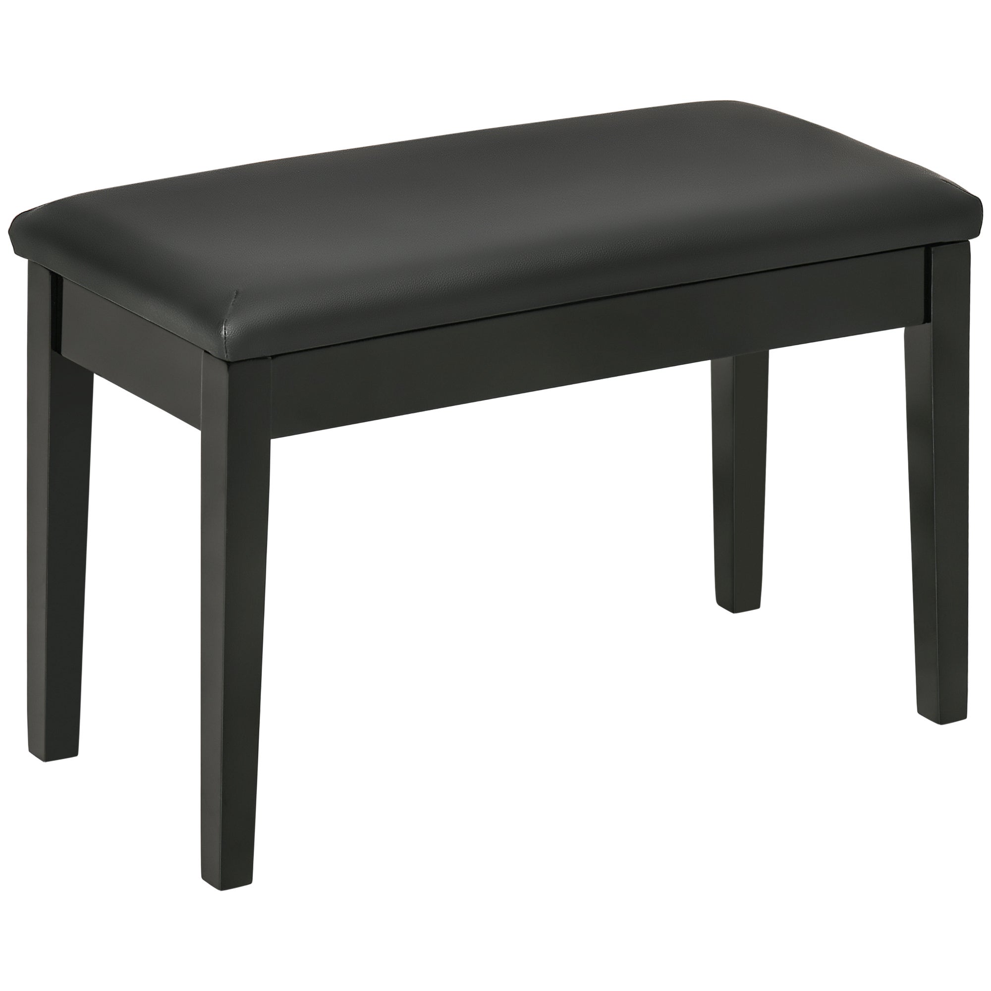 Banc reglabil pe înălțime cu spațiu de depozitare, bancă pentru pian cu perne din piele neagră, 75x35x49 cm, ideal pentru muzicieni