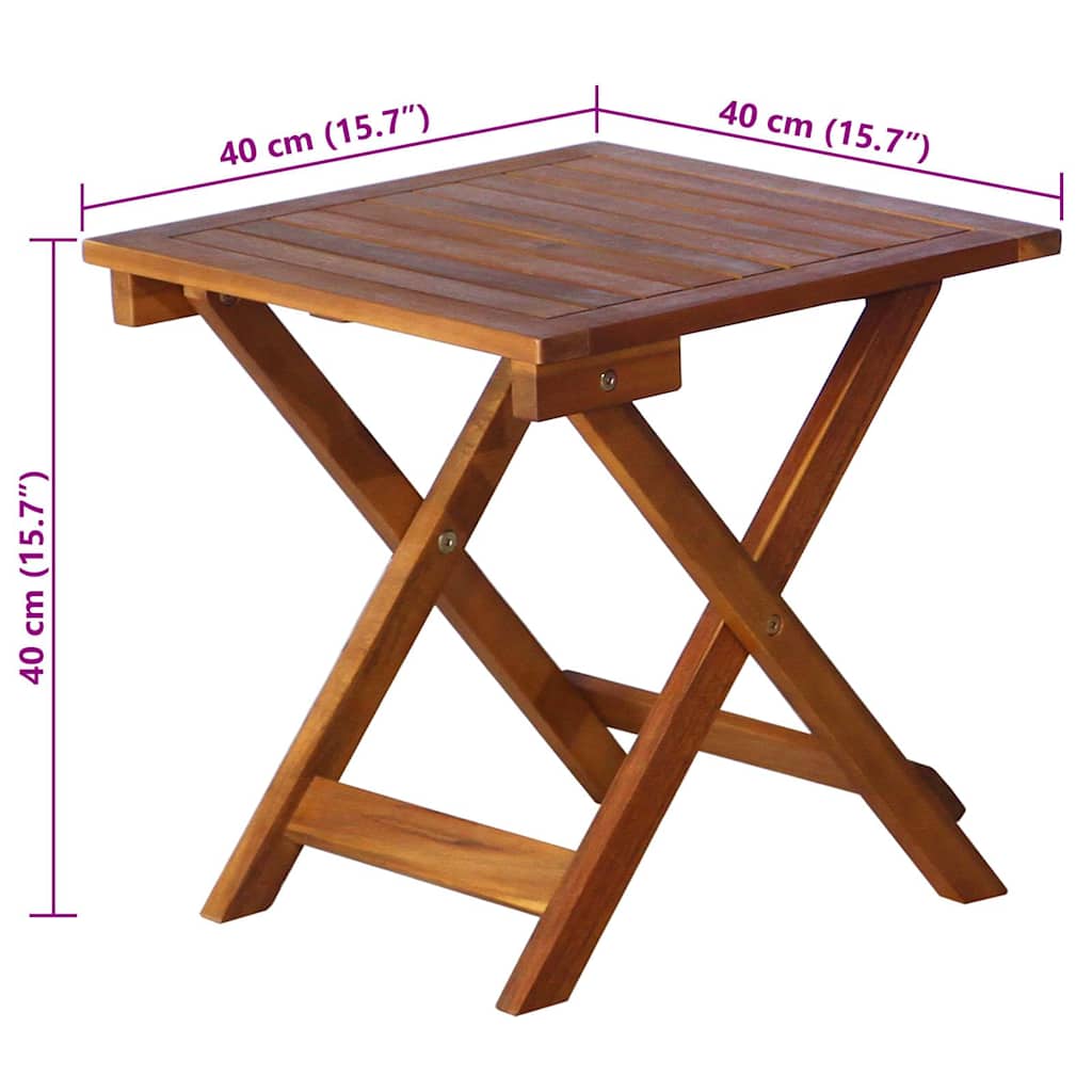 Tumbona de jardín con mesa y cojín madera maciza de acacia - COMFORTXL - 7