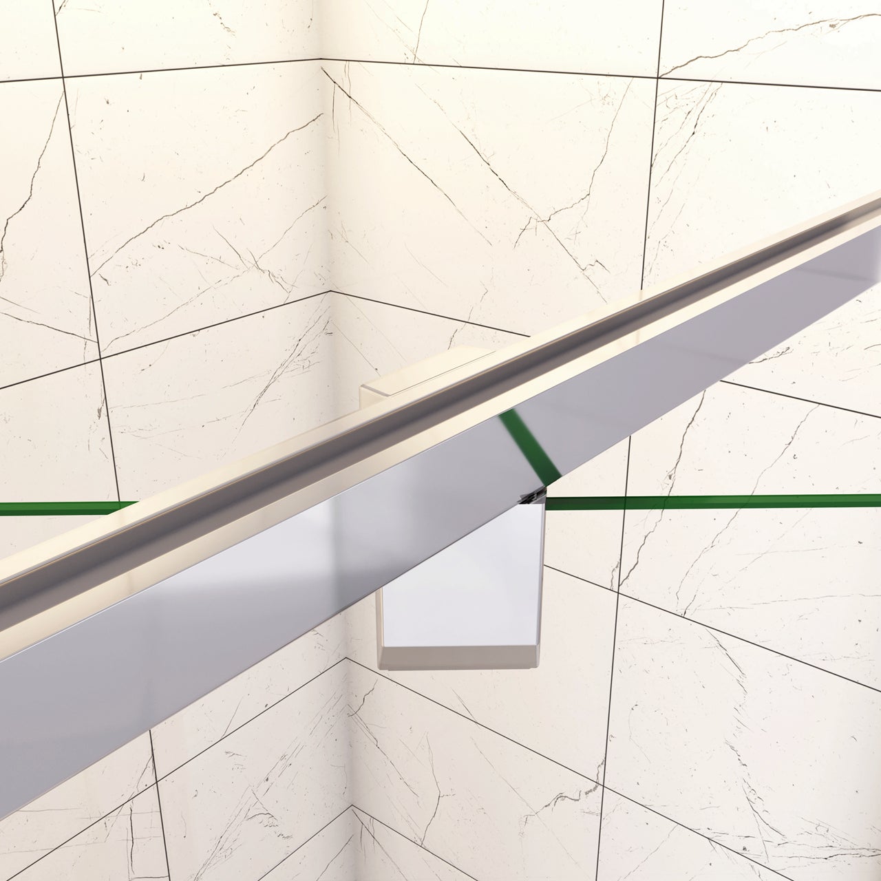 185cm Box Doccia Angolare Porta Girevole Battente con Parete Fissa 90x70cm in Vetro Temperato Trasparente 5 mm Profilo Cromo Lucido - 6