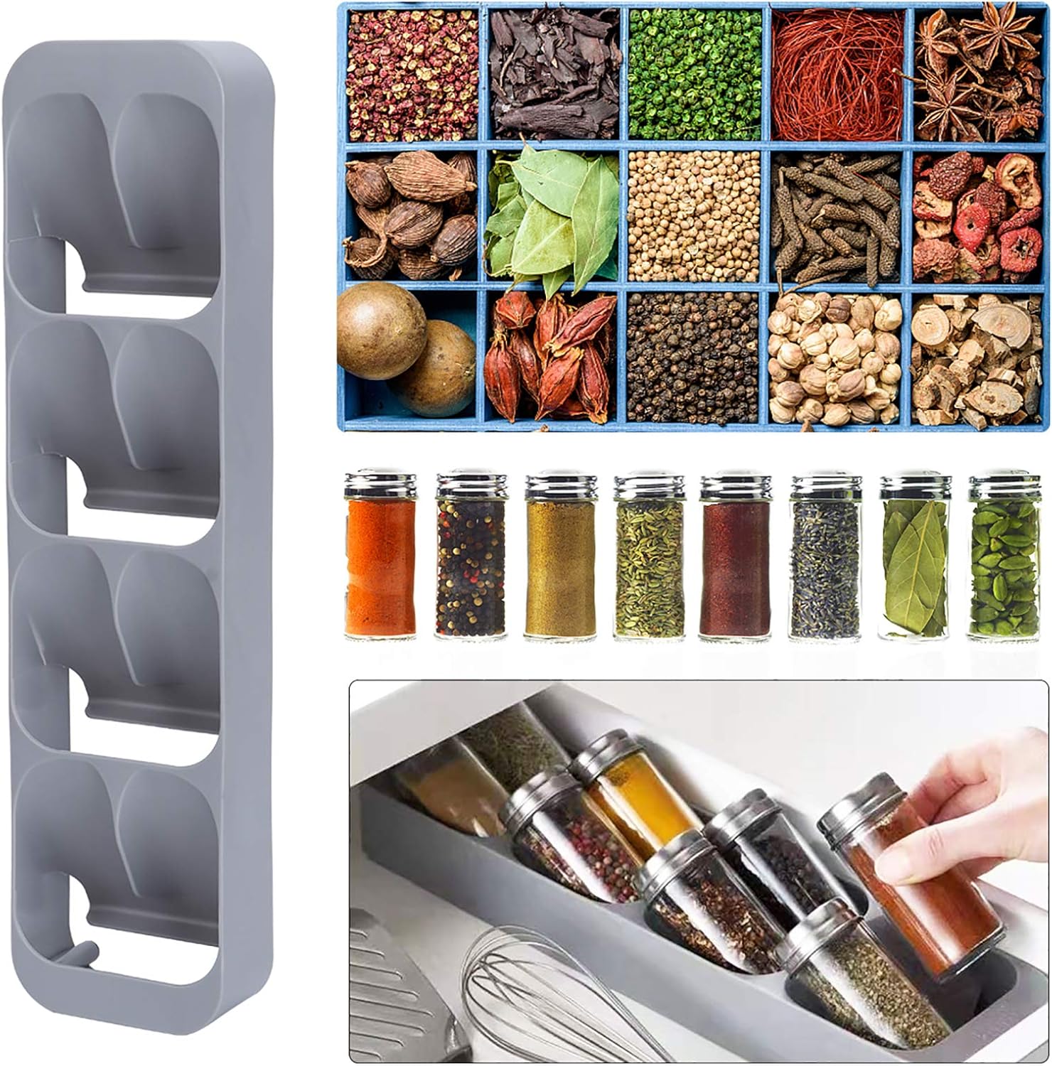 ClearFragrans 6 griglie, contenitore per spezie in acciaio inox, contenitore per ingredienti, contenitore per spezie, contenitore per spezie, contenitore per ingredienti, per sale, pepe, aceto, salsa