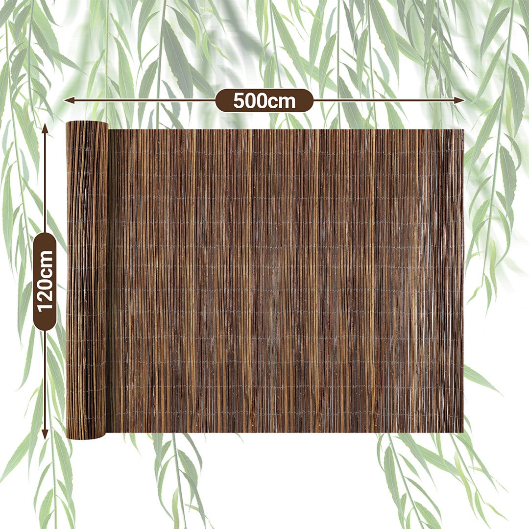 120 x 500 cm Cannicciato in salice naturale – Frangivista da esterno resistente alle intemperie - 2