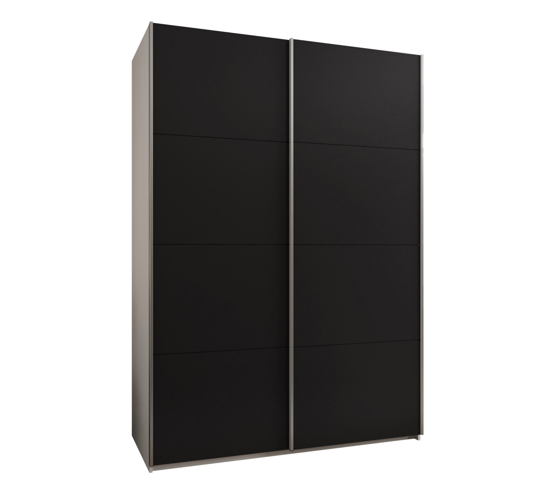 Szafa przesuwna wysoka Lux 1 180 x 64 x 245,5 cm biały + czarny + u. srebrny - Abiks Meble
