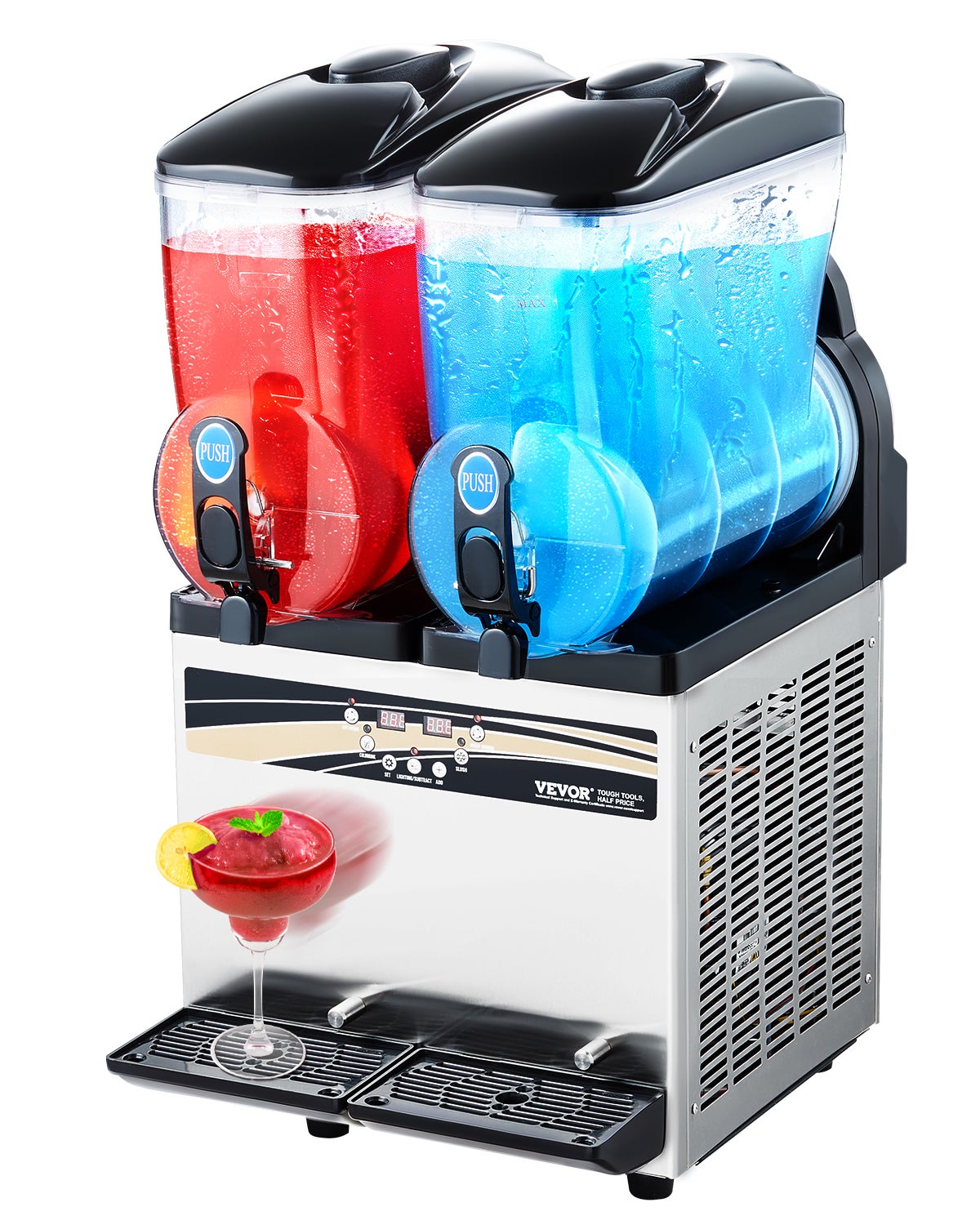 Machine à Granité Autonettoyante 2,6 L - 6 Programmes, Sans Glace, Pour Slush, Milkshake, Cocktail
