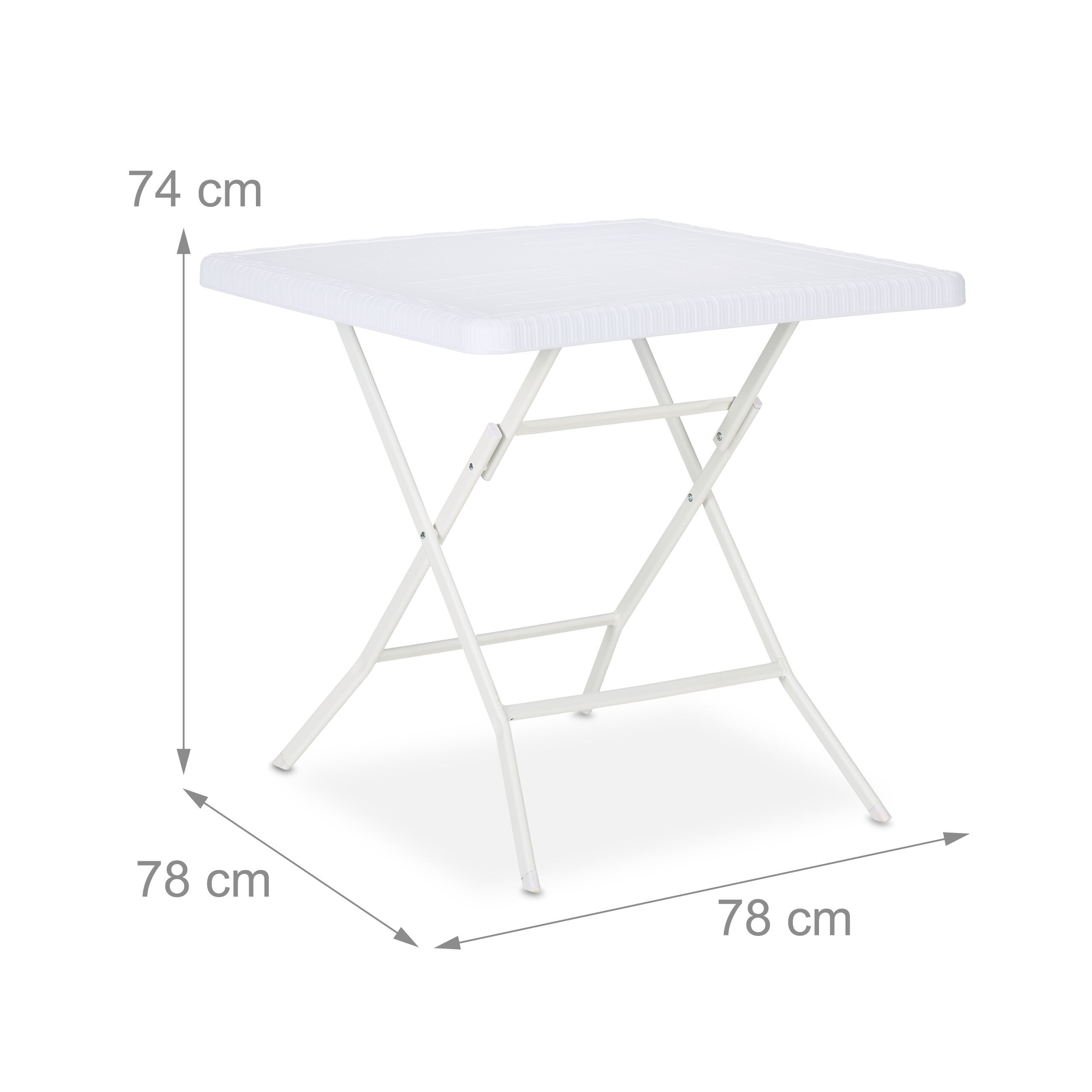 Table d'appoint d'extérieur carré en Acier Blanc 4 places - 4