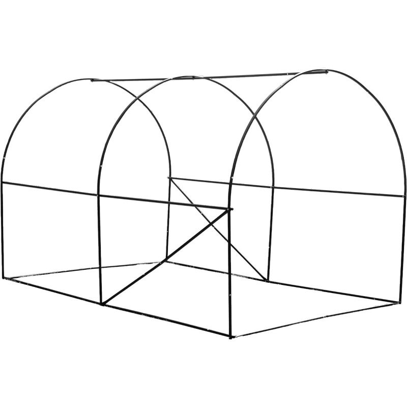 Serre tunnel 6m² Green Protect BIANCA PE renforcé 2x3m armature verte porte enroulable - 6
