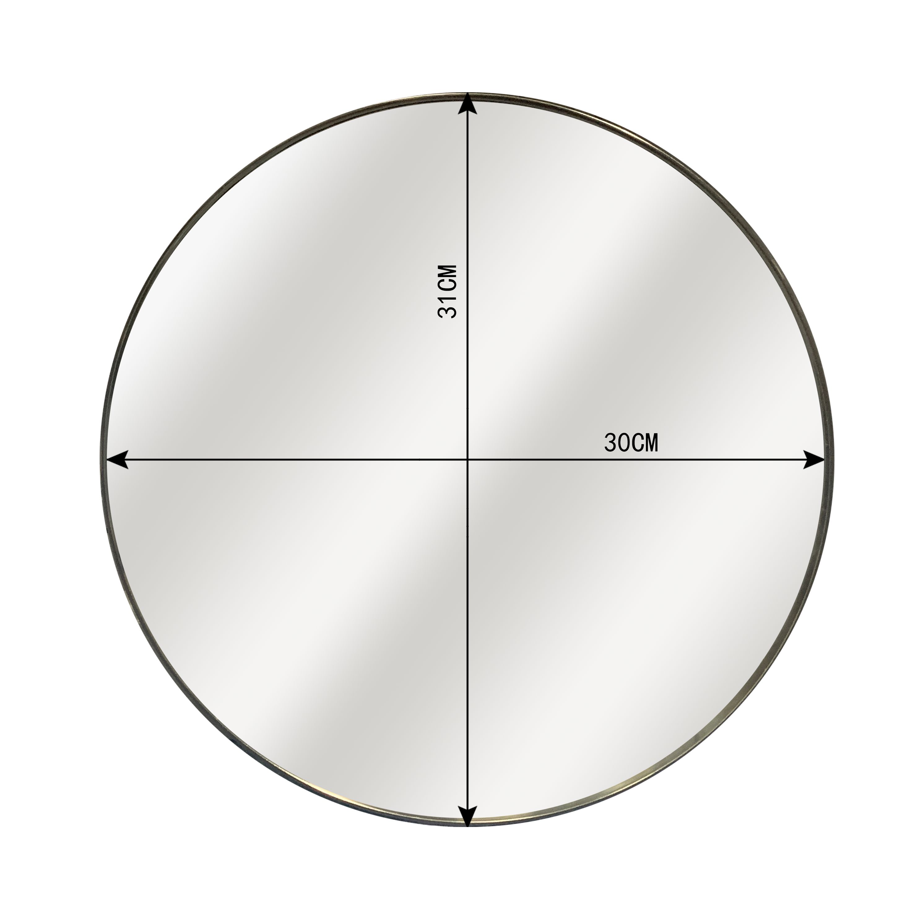 Espejo enmarcado de pared redondo Glam metal dorado mate INSPIRE de 31 cm de diámetro - 3