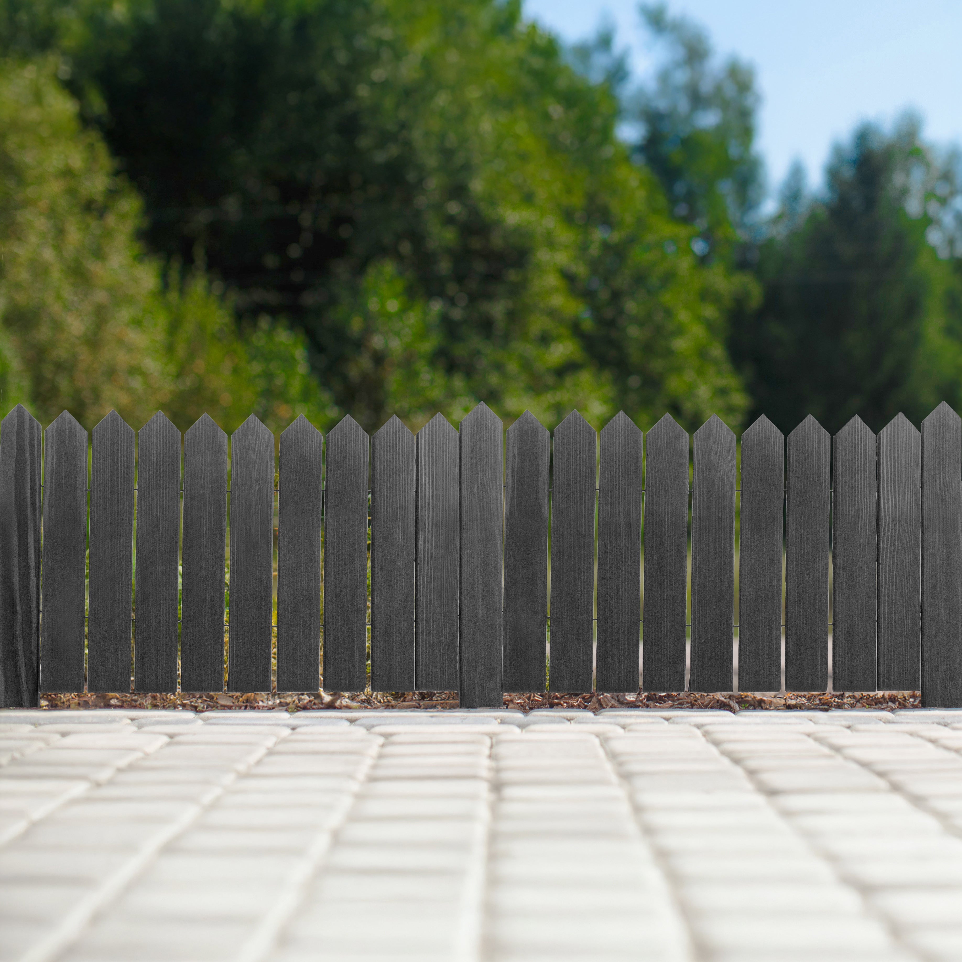 Rollborder lattes en bois | 30 cm de haut et 200 cm de long | Clôture en bois | Clôture parfaite comme bordure de jardin en osier | anthracite - 10