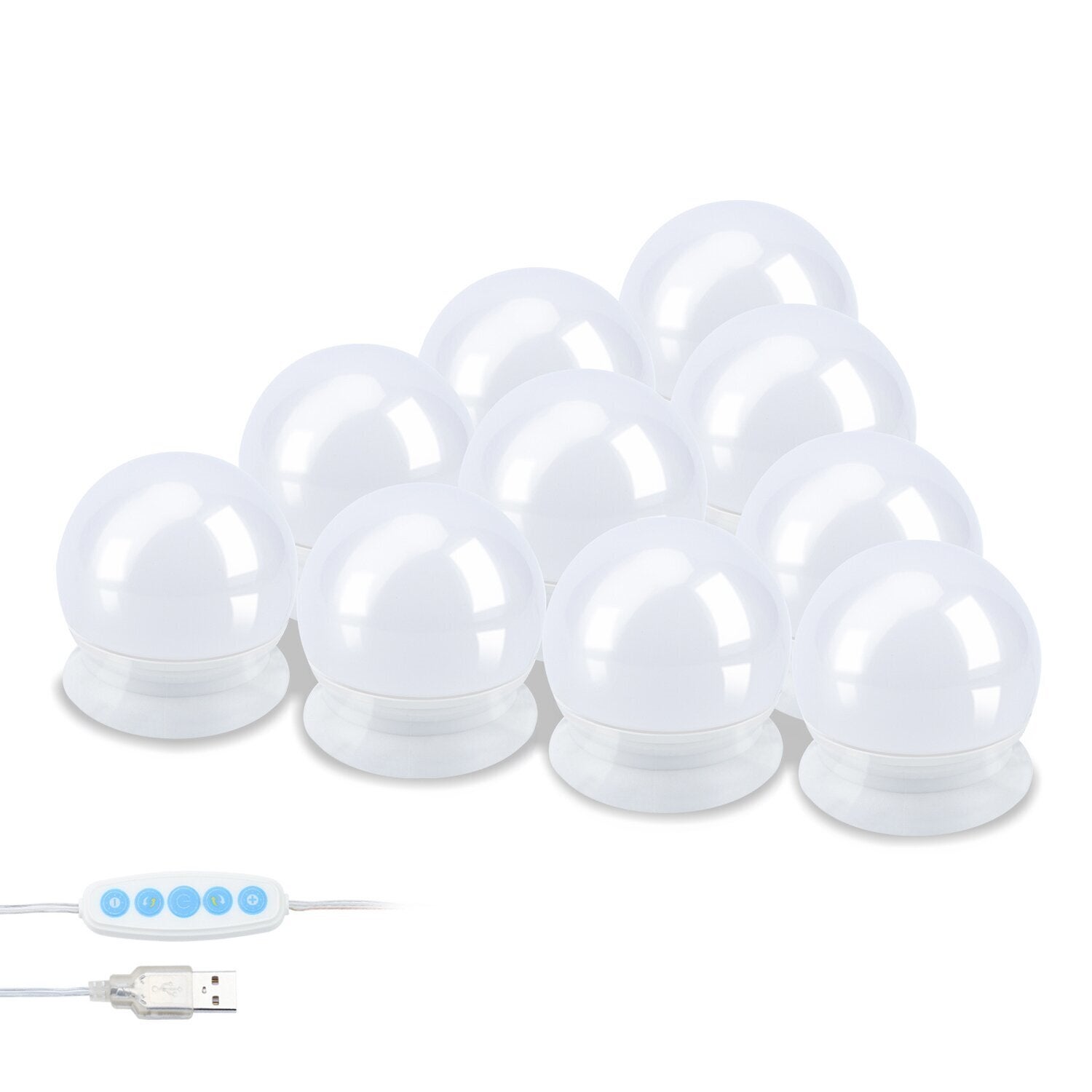 Miroir De Maquillage LED 35,6cm - 3 Couleurs Réglables - Support Rotatif 360° Tactile