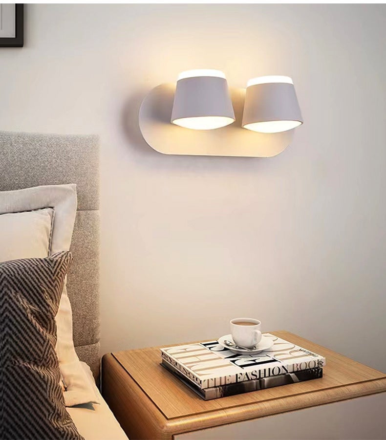 Zewnętrzny kinkiet LED 16 W z aluminium, 2 obrotowe reflektory 360 °, ciepłe białe światło 3 000 K.