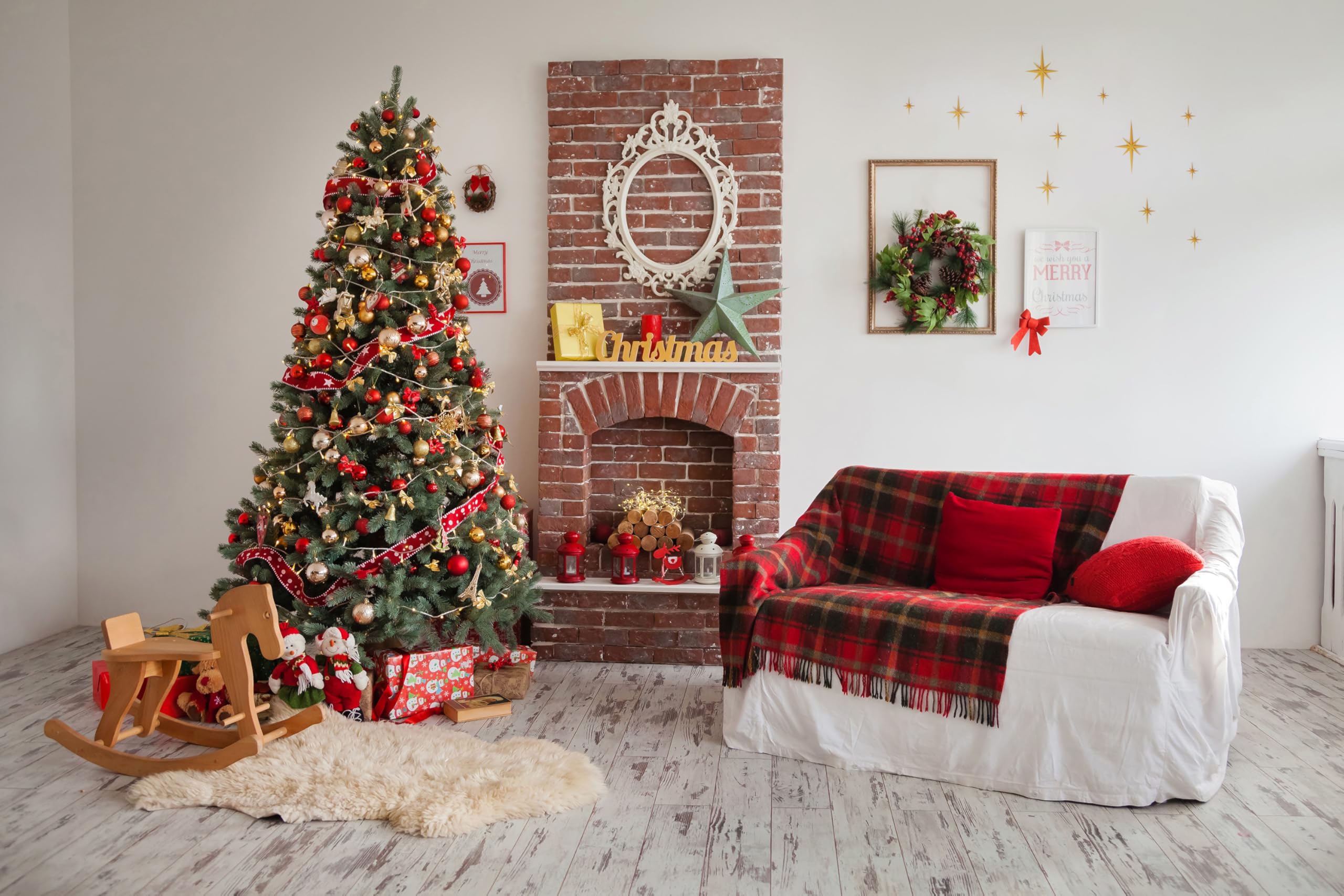 6 piezas de decoración navideña de pared con estrellas octogonales, adorno navideño, decoración de estrellas, decoración de pared para TV - 4