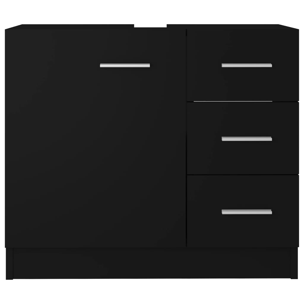Maison Exclusive - Mobile Sottolavabo Nero 63x30x54 cm in Legno Multistrato - 5