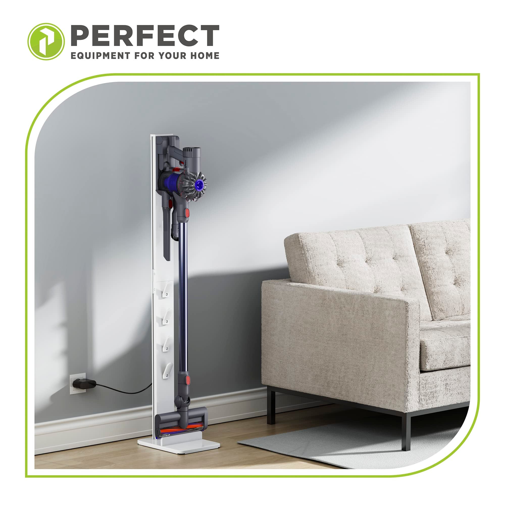 PERFECT EQUIPMENT FOR YOUR HOME PHD-D200W, Supporto per aspirapolvere, Aluminium, Bianco, 0 decibeles - 2