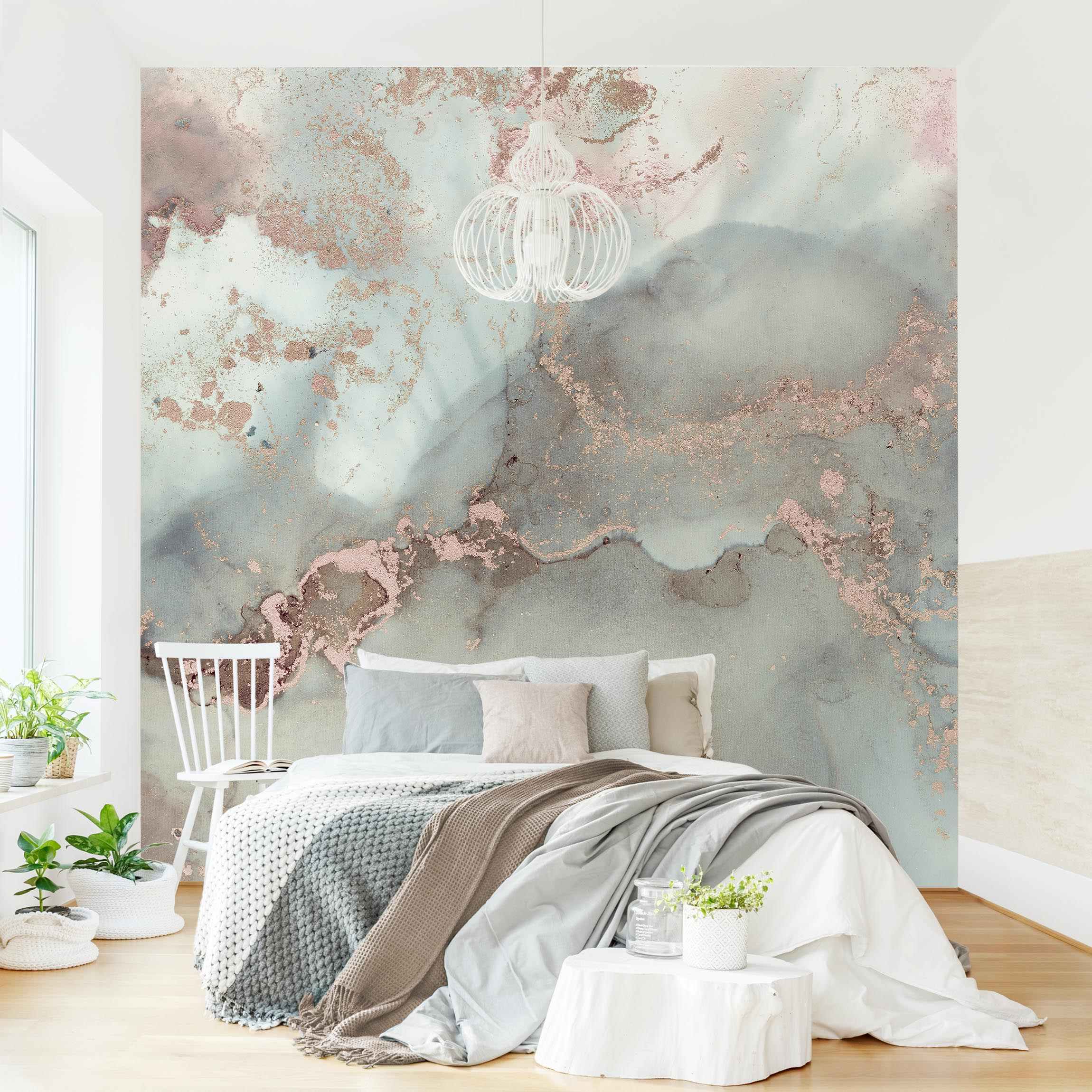 Papel pintado fotomural abstracto arte imitación piedra estampado mármol 245 - salón dormitorio cocina pasillo - tnt 336 x 336 cm premium