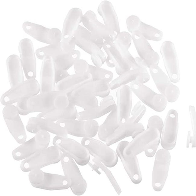 100 Ganci Scorrevoli Per Tende In Plastica Con Rotelle, Bianco – Per Binari Da Doccia E Finestre