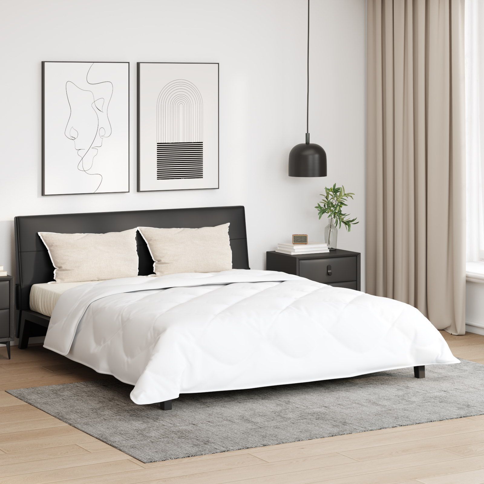Duvet toutes saisons 3 pcs | Couette Blanc 200 x 220 cm Microfibre - 2
