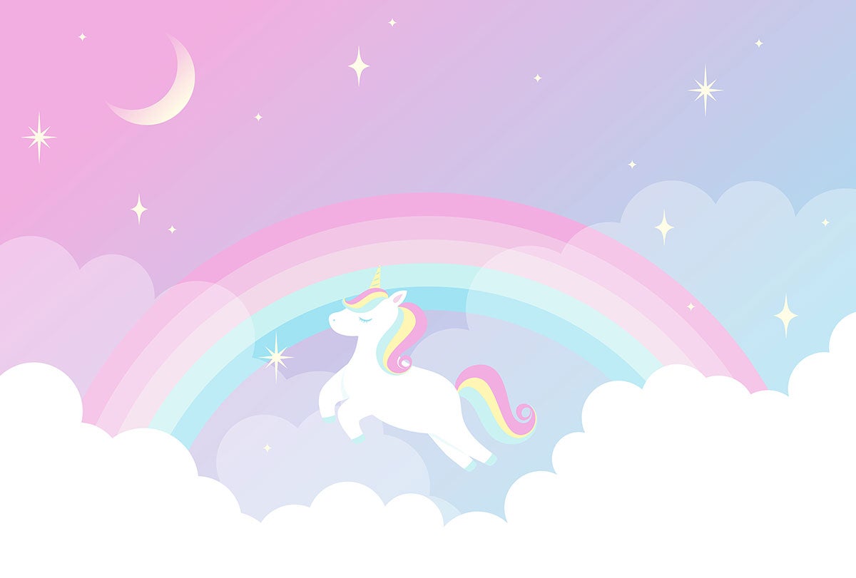 Papier peint panoramique Enfants - Arc-en-Ciel Licorne 3617680612668 ...