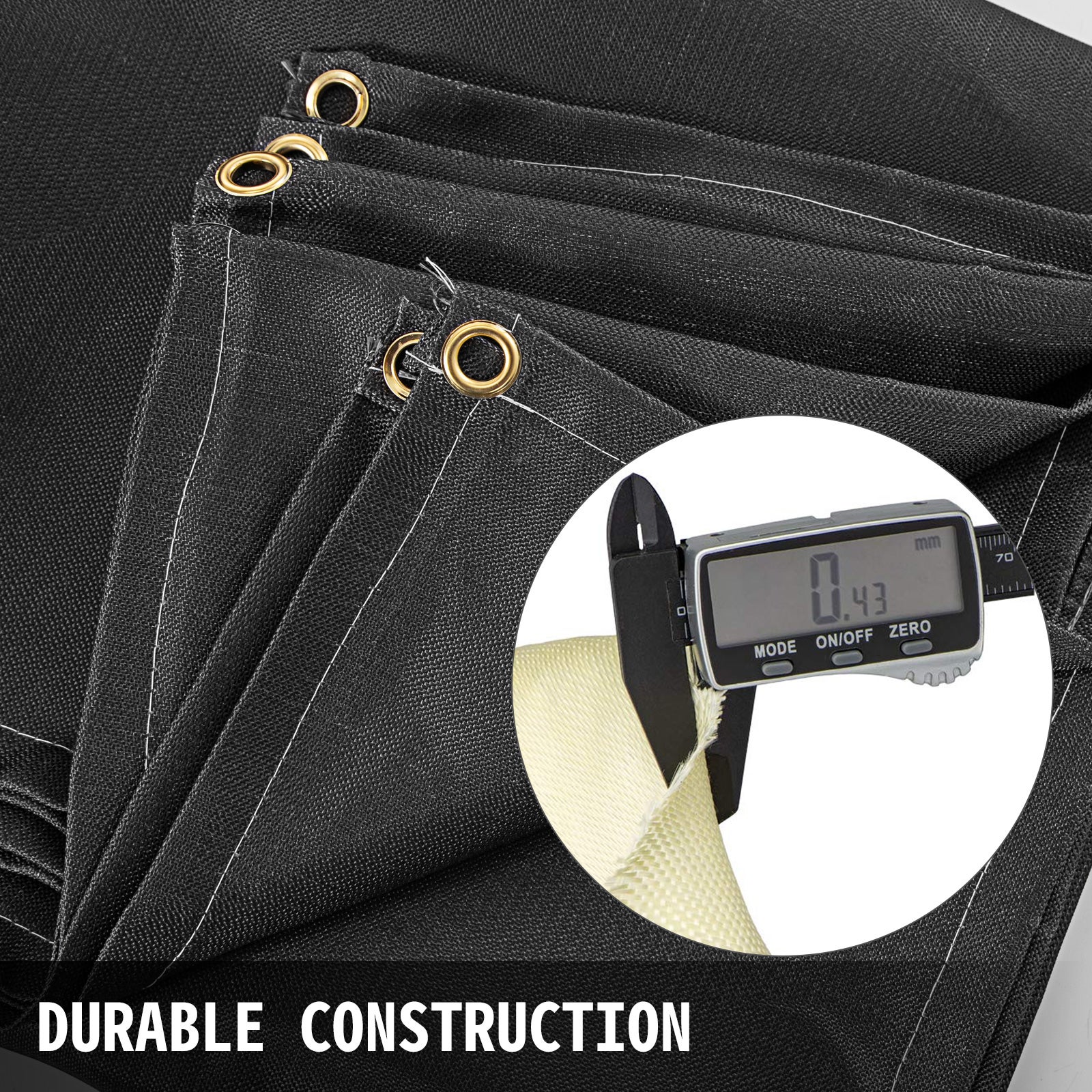 Couverture Soudure VEVOR en Fibre de Verre 6×10 pi, Tapis Ignifuge, Bouclier de Protection Noir contre les Étincelles, pour Atelier et Station-Service - 3