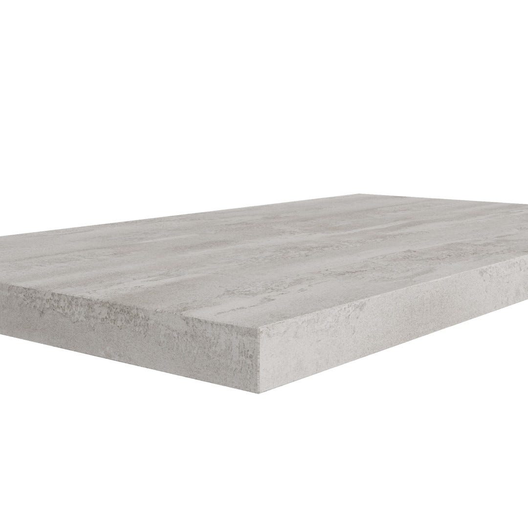 Mensola Sospesa Per Bagno 80x45 Cm - Legno Effetto Cemento, Grigio, Con Staffe In Acciaio - Foto 10